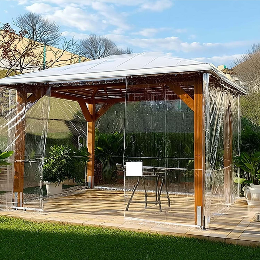 Clear Tarp Waterproof Clear Tarps with Grommets, Heavy Duty Plastic Tarps, 14Mil Thickened Transparent PVC Vinyl Tarpaulin Cover for Patio Pergola Garden Canopy Rainproof(16x18ft)