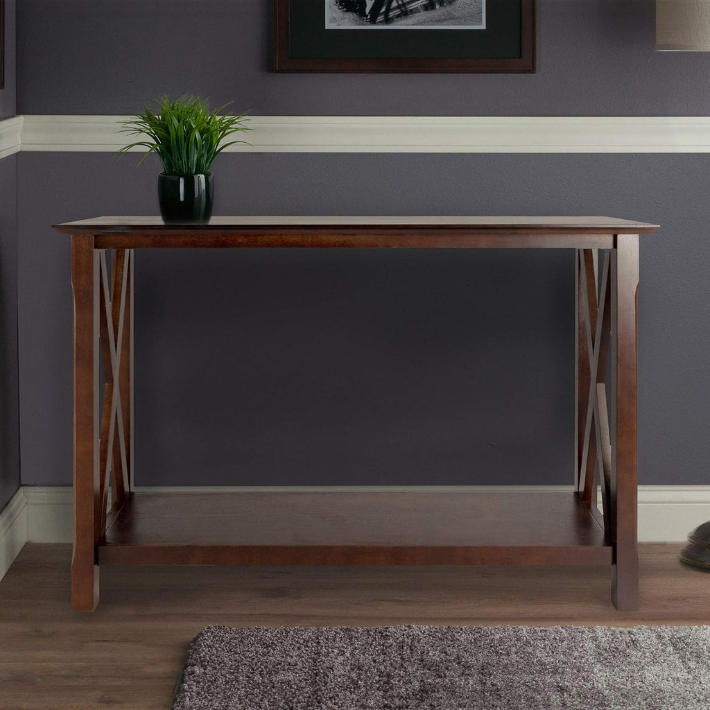 Winsome Xola Console Table with Shelf in Cappuccino, Thin Entryway Table for Hallway, Living Room, Elegant Furniture for Any Home Decor