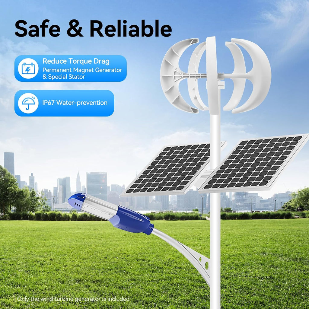 Wind Turbine Generator, 600W 24V Automatic Windmill Power Generator 5-Blade Home Wind Turbine System with Controller, Home Windmill Power Equipment Kit for Boats, Gazebos, Chalets
