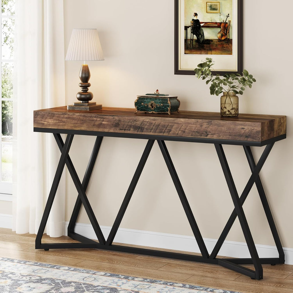 Tribesigns 55-Inch Console Tables for Entryway, Farmhouse Entry Sofa Table Behind Couch for Foyer, Hallway