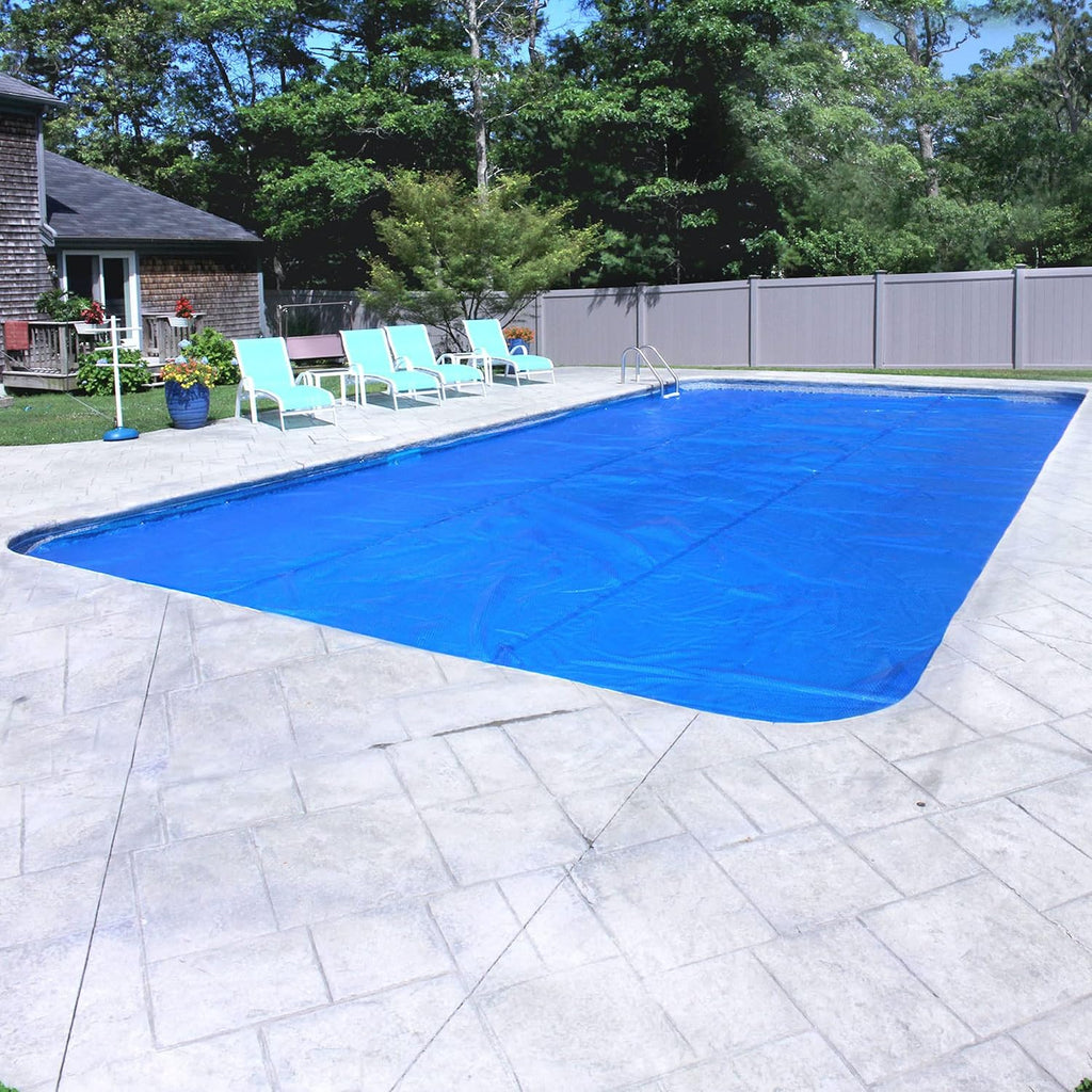 Pool Mate 20 x 40 Ft Blue/Silver Deluxe Solar Pool Covers for Inground Pools, Pool Solar Cover, 8-Mil Thick, 5-Year Warranty, Made in USA