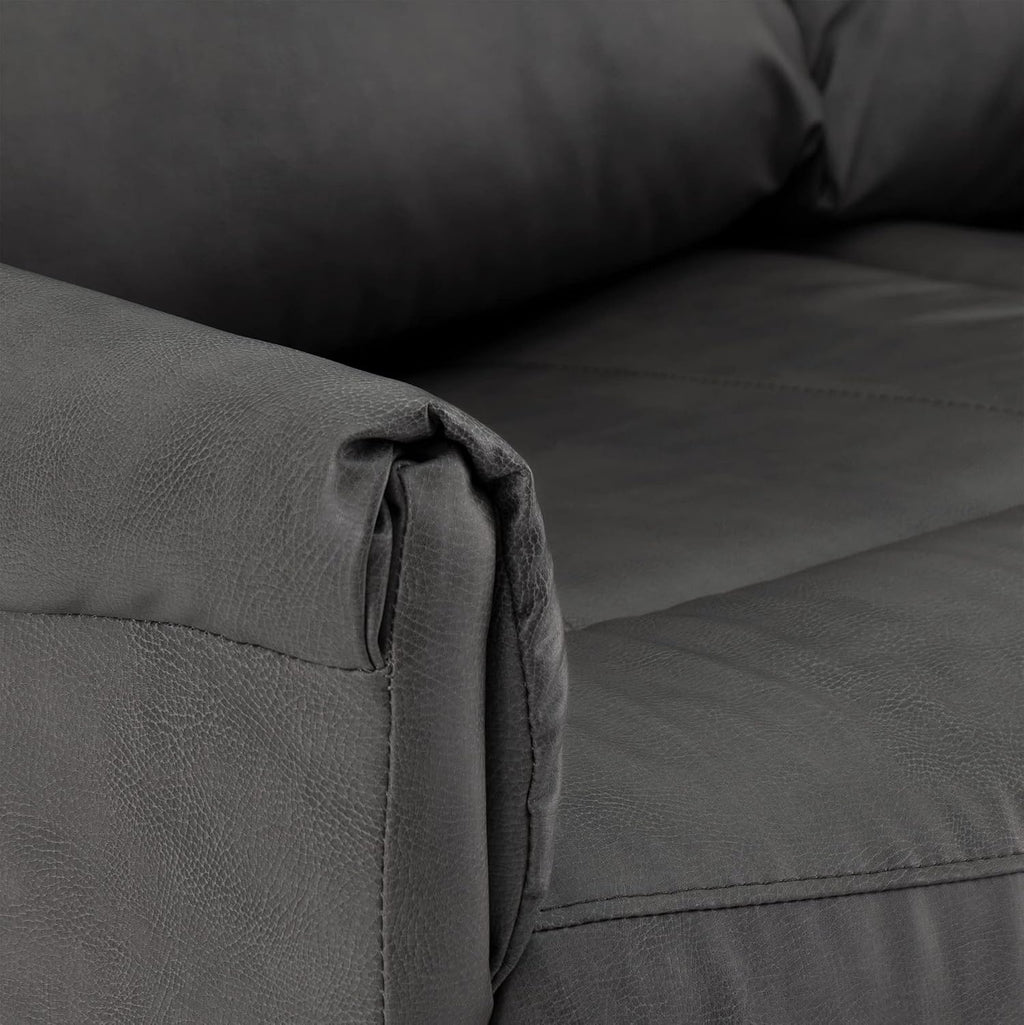 RecPro Charles Collection 60' RV Hide A Bed Loveseat | Sleeper Sofa With Memory Foam Mattress | Pull Out Couch | Living Room (Slideout) Furniture | Gunmetal