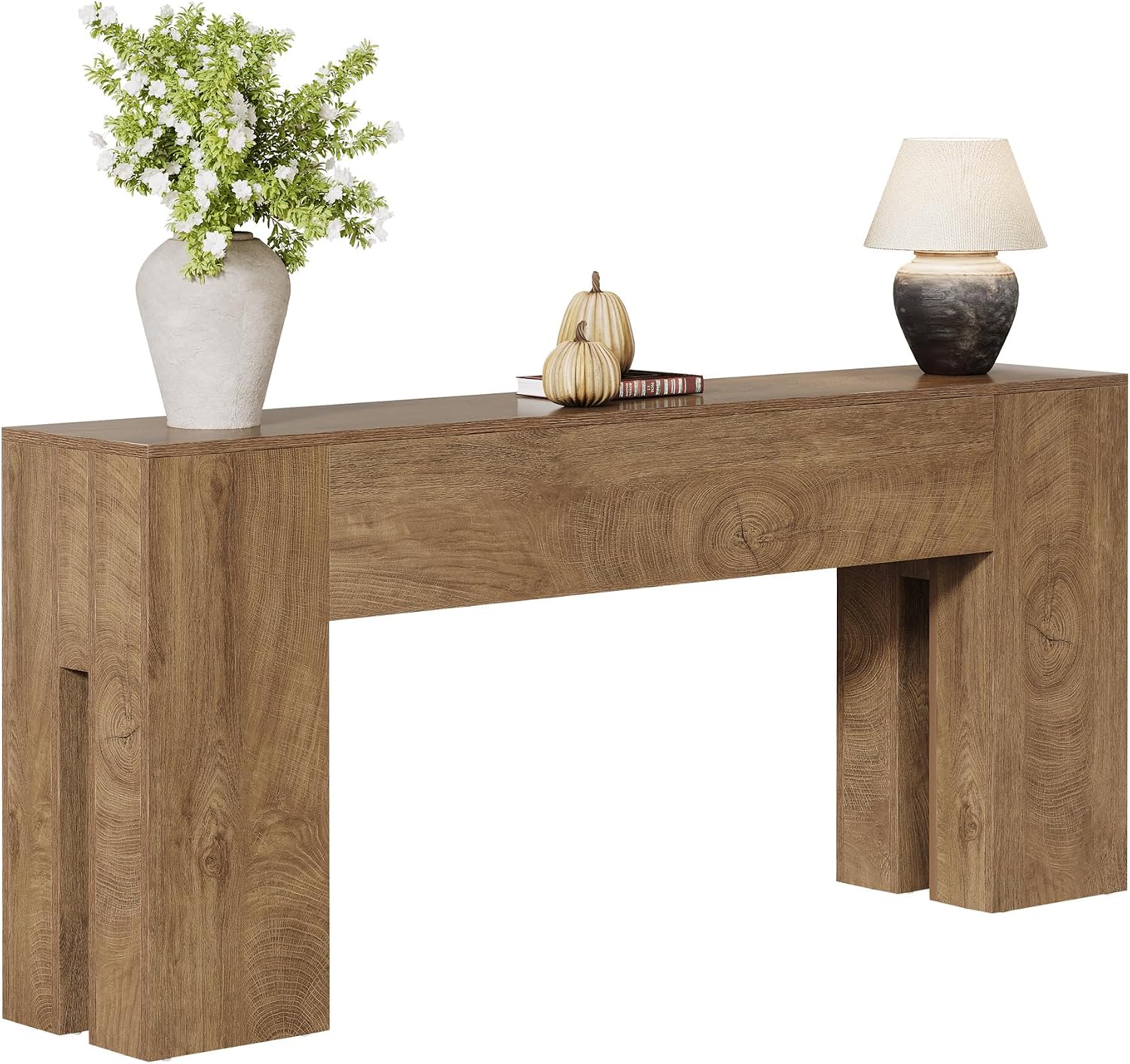 Tribesigns 71-Inch Long Console Table for Entryway, Farmhouse Sofa Console Behind Couch, Entry Table for Hallway, Foyer, Living Room, Natural Oak