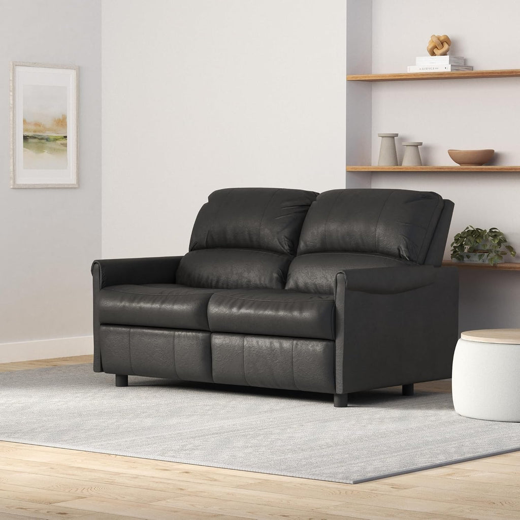 RecPro Charles Collection 60' RV Hide A Bed Loveseat | Sleeper Sofa With Memory Foam Mattress | Pull Out Couch | Living Room (Slideout) Furniture | Gunmetal