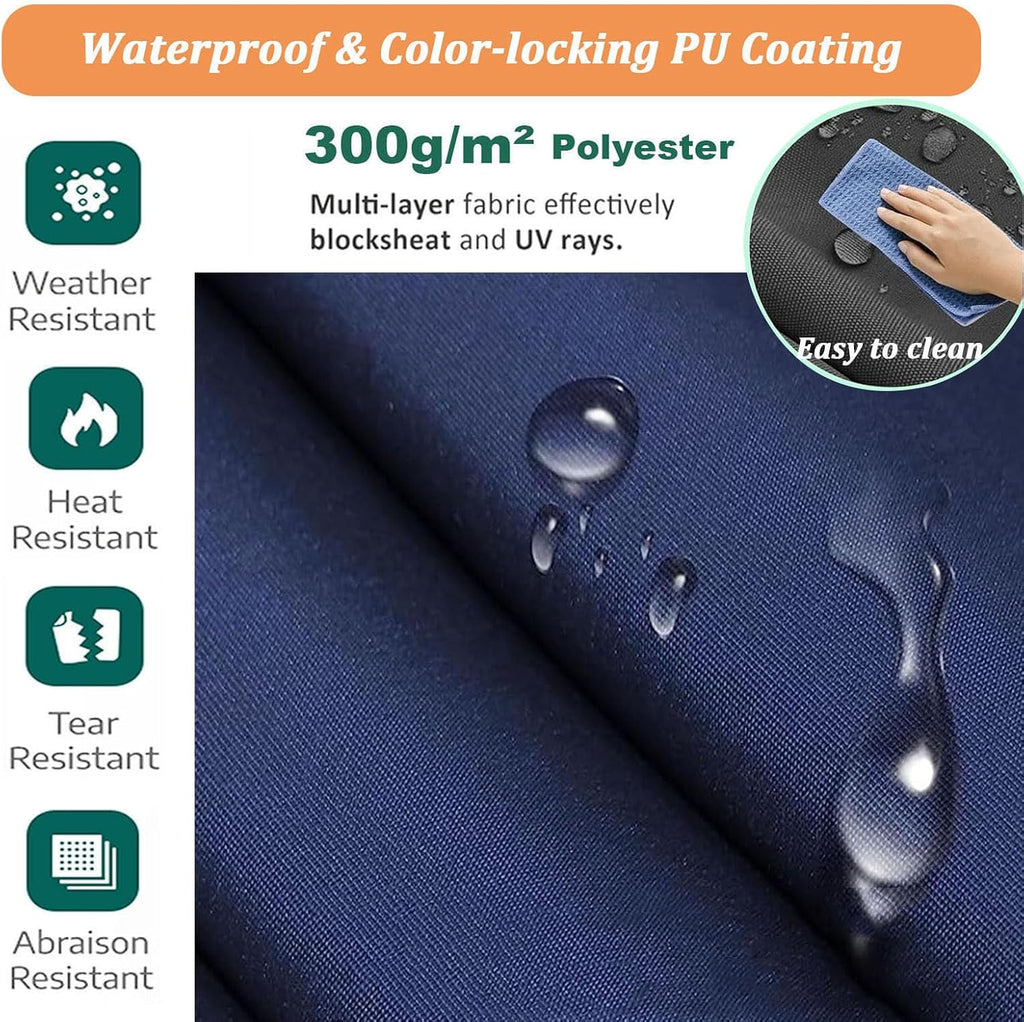 Patio Awning Replacement Fabric Outdoor Retractable Awning Cover Uv Protection Water Resistant Polyester Sun Shade Shelter Canopy for 8' 10' 11' 12' 13' 14' 15' 16' (Size:20x6.5ft,Color:Navy Blue)