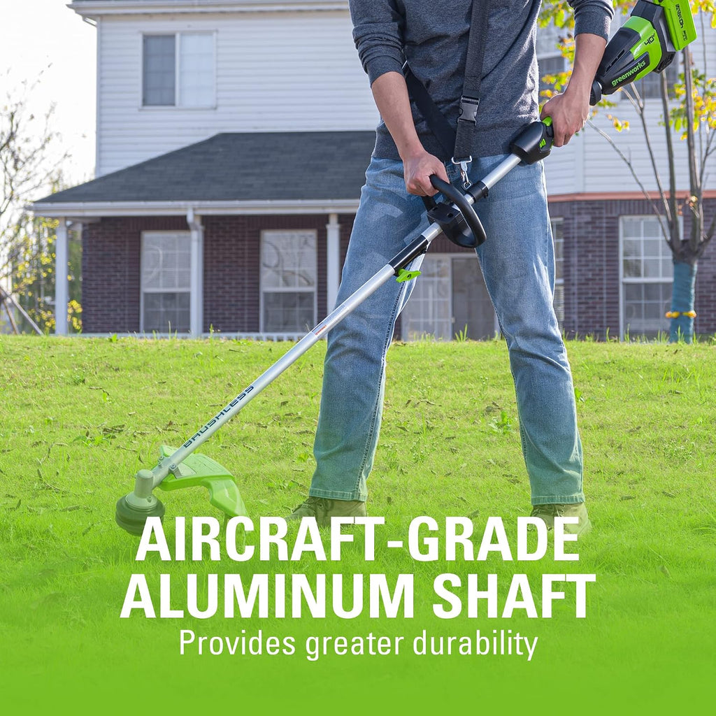 Greenworks 40V 16-Inch Brushless (Attachment Capable) Cordless String Trimmer (Gen 2), Battery and Charger Not Included