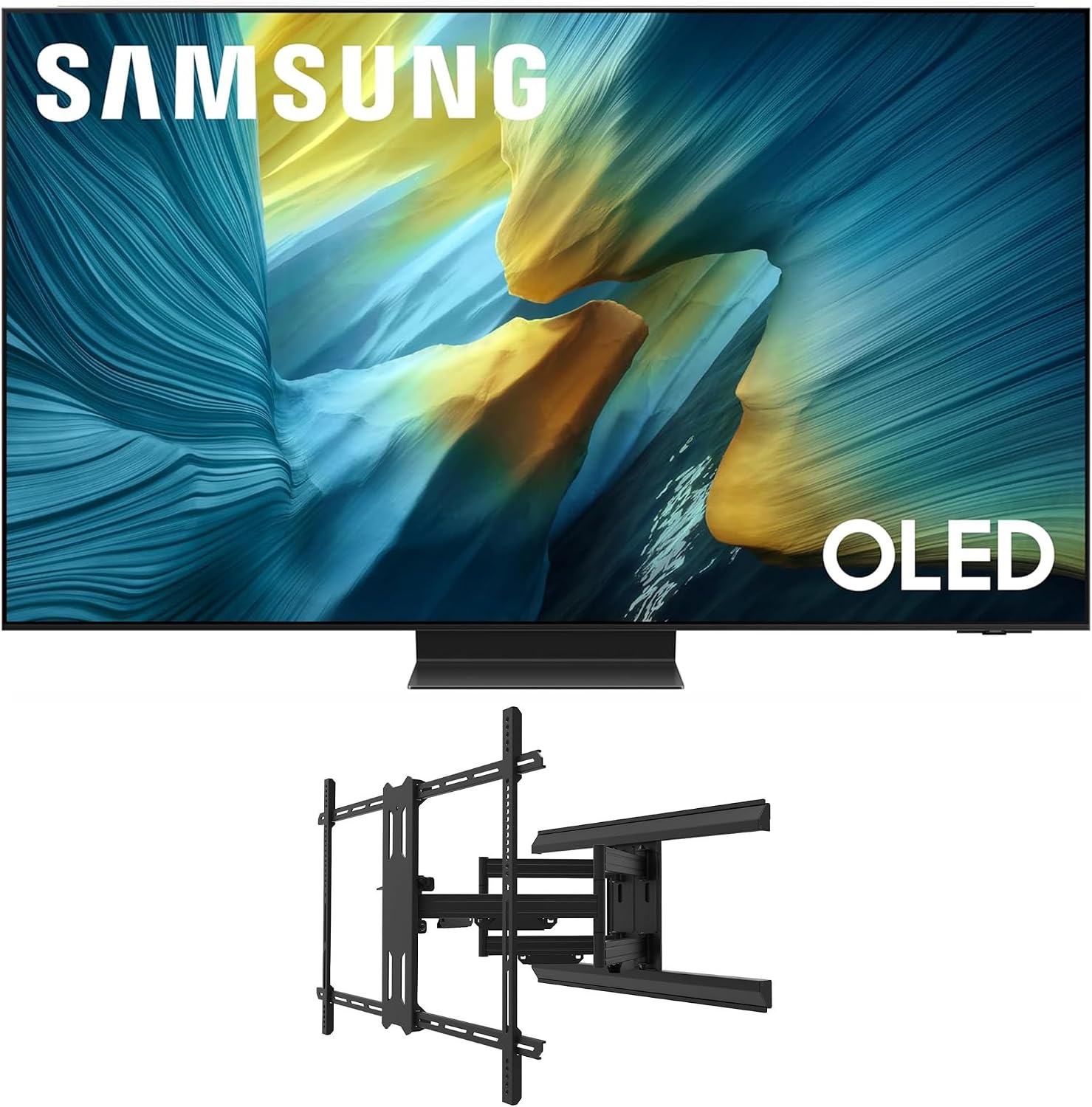 Samsung QN83S95FAEXZA 83 Inch OLED HDR Pro 4K Smart TV with a Kanto PMX800 Full Motion Dual Stud Mount (2025)