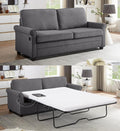 ONBRILL Pull Out Sofa Bed, 2-in-1 Full Size Convertible Sleeper Sofa Couch with Pull Out Bed, USB Charging Port, Hide a Mattress with Menmory Foam, Loveseat Couch for Living Room, Dark Grey