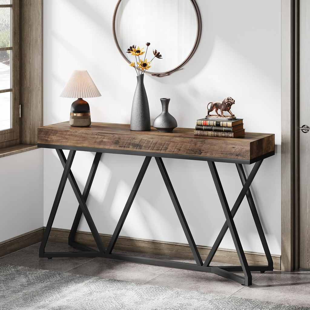 Tribesigns 55-Inch Console Tables for Entryway, Farmhouse Entry Sofa Table Behind Couch for Foyer, Hallway
