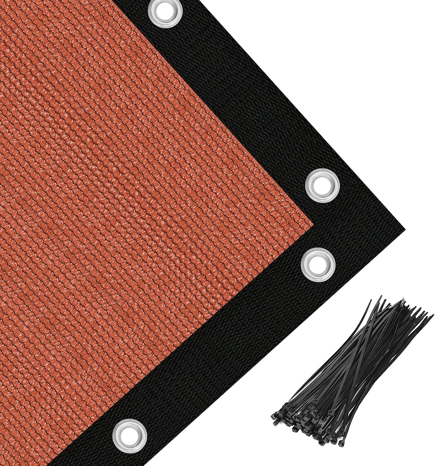 Amagenix 90% Pergola Shade Cover 14' X 20' Rust Red Sun Shade Cloth with Grommets GN07 for Outdoor Garden Patio Porch, Commercial Grade 200 GSM - Cable Zip Ties Included (We Customized)
