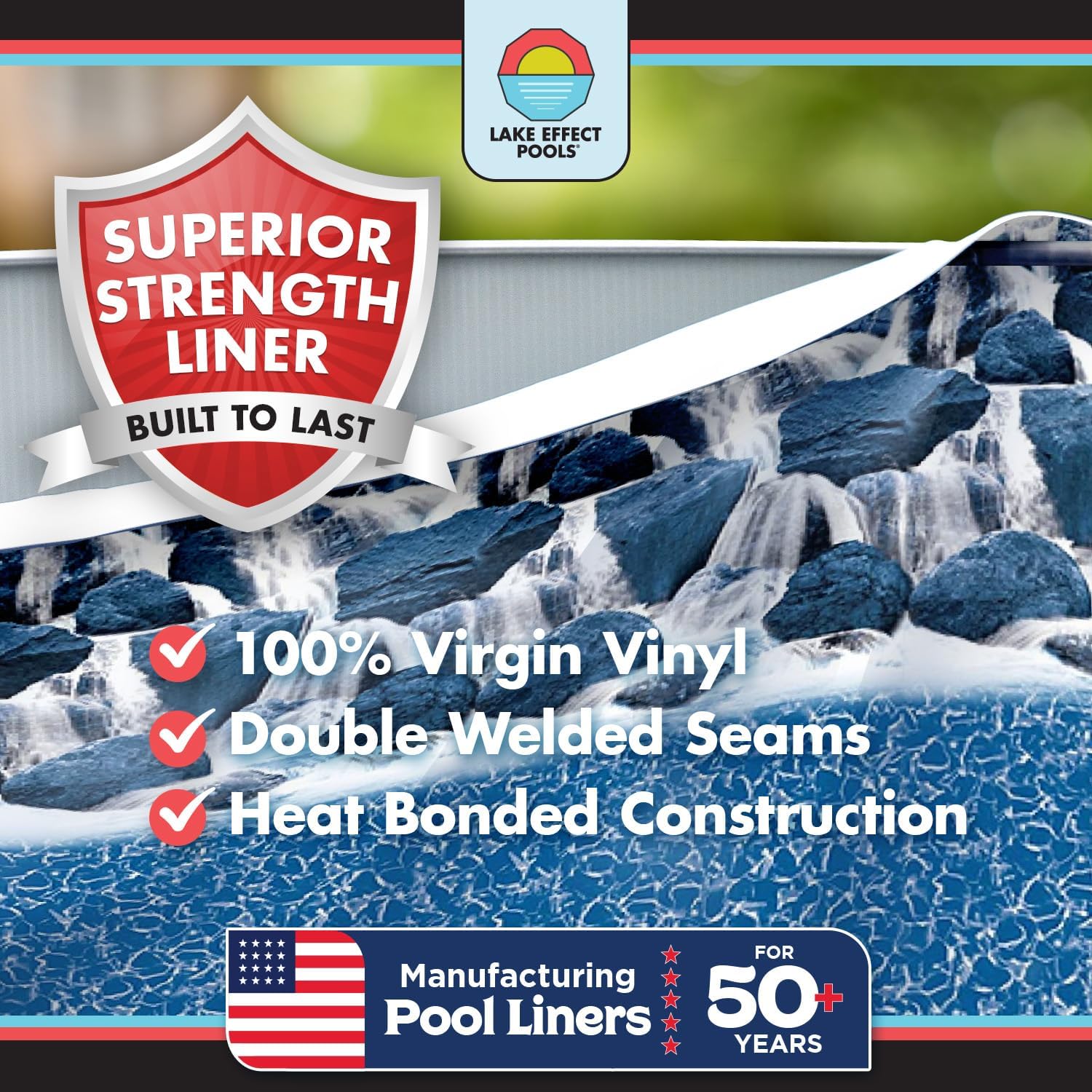 Lake Effect Pools 'Meadows Reprieve' 12 ft x 24 ft Oval Above Ground Swimming Pool Bundle | 52 Inch Steel Sided Walls | Kit Includes: 25 Gauge Liner, A-Frame Ladder, Sand Filter/Pump, & Skimmer