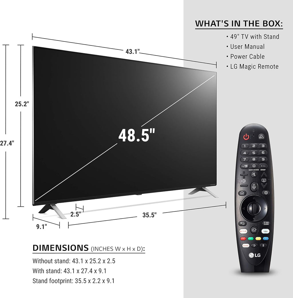 LG 49NANO85UNA Alexa Built-in NanoCell 85 Series 49' 4K Smart UHD NanoCell TV (2020)