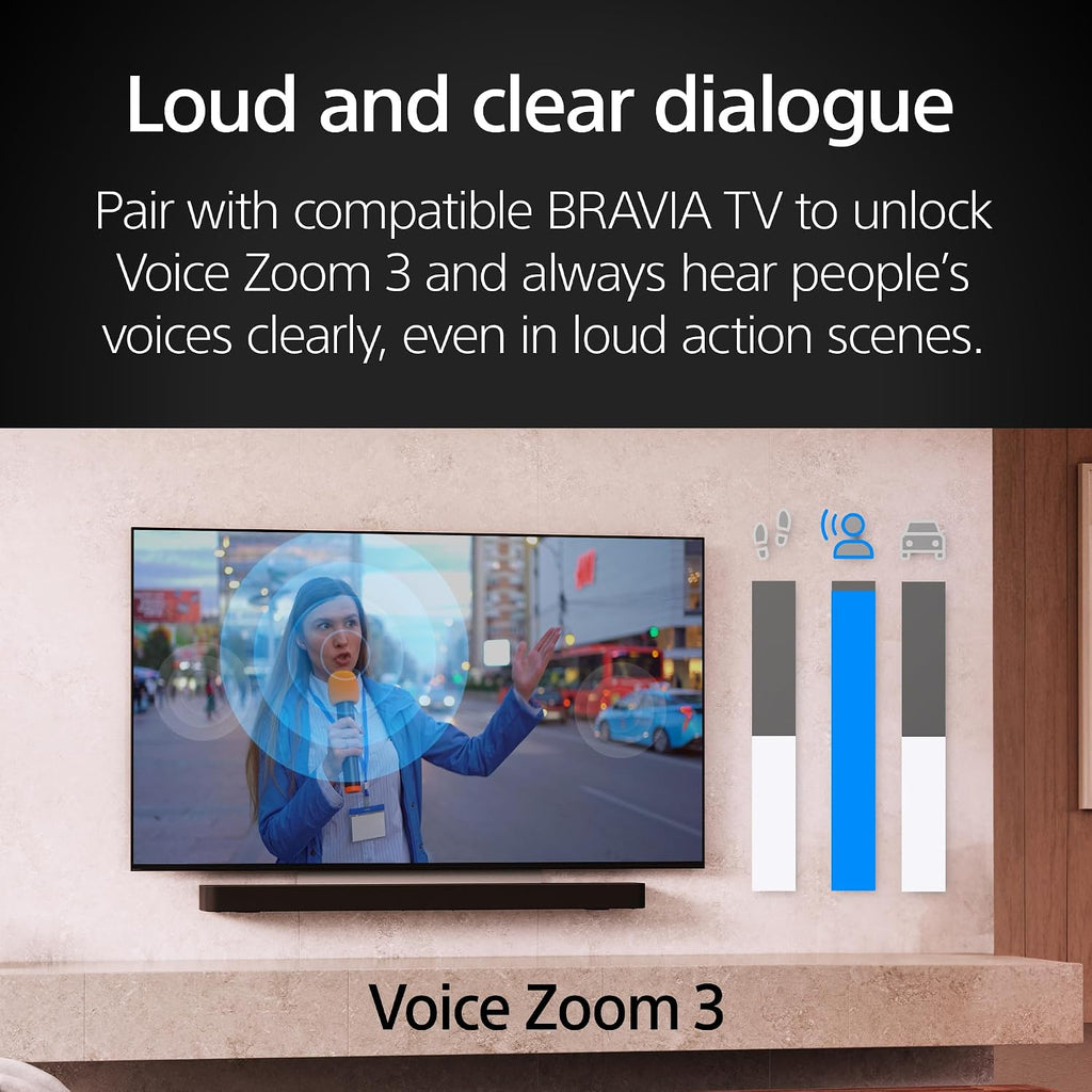 Sony 55 Inch Mini LED QLED 4K Ultra HD TV BRAVIA 7 Smart Google TV with Dolby Vision HDR and Exclusive Features for PlayStation®5 (K-55XR70), 2024 Model BRAVIA Theater Bar 8 Sound Bar