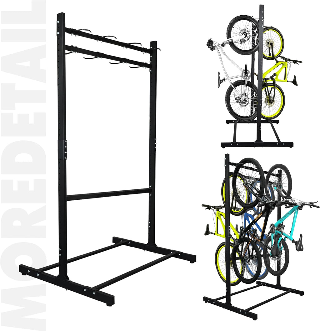 Freestanding 8 Bike Storage Rack for Garage, 2-Sided Bicycle Organizer, Hold Multiple Bicycles, Mountain Bikes, Road Bikes, Kids' Bicycles and E-Bikes