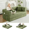 GEARIVY Folding Sofa Bed Convertable Corduroy Couch King Size Floor Sleeper 4-in-1 DIY Combination Modular Sofa Fold Out Futon Lounge Comfy Foldable Lazy cama for Living Room (Green, 70.86')