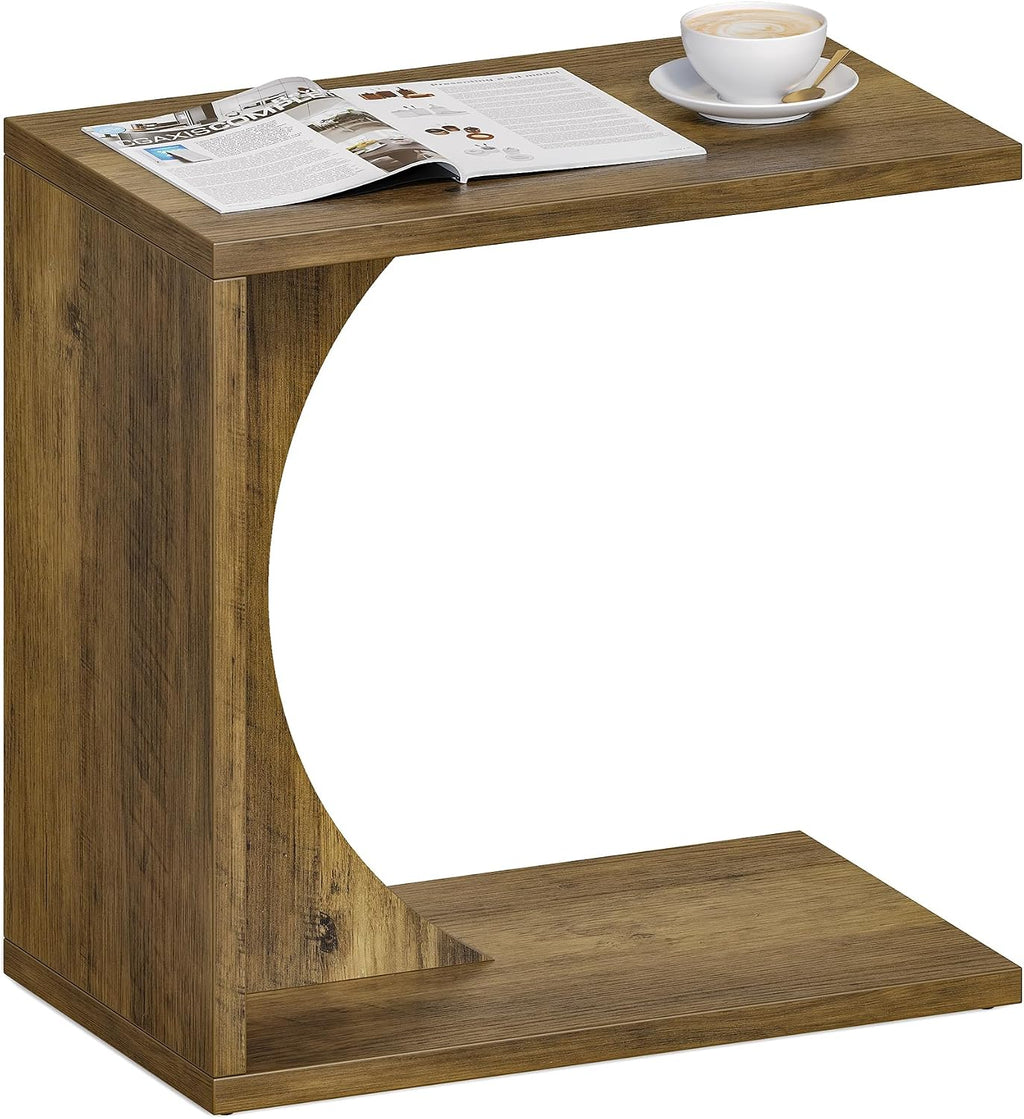 LITTLE TREE C-Shape End Table for Sofa & Bedroom - Small Side Table for Living Room, Over Couch Tray Stand for Laptop, Snacks, Books, 2 Pack