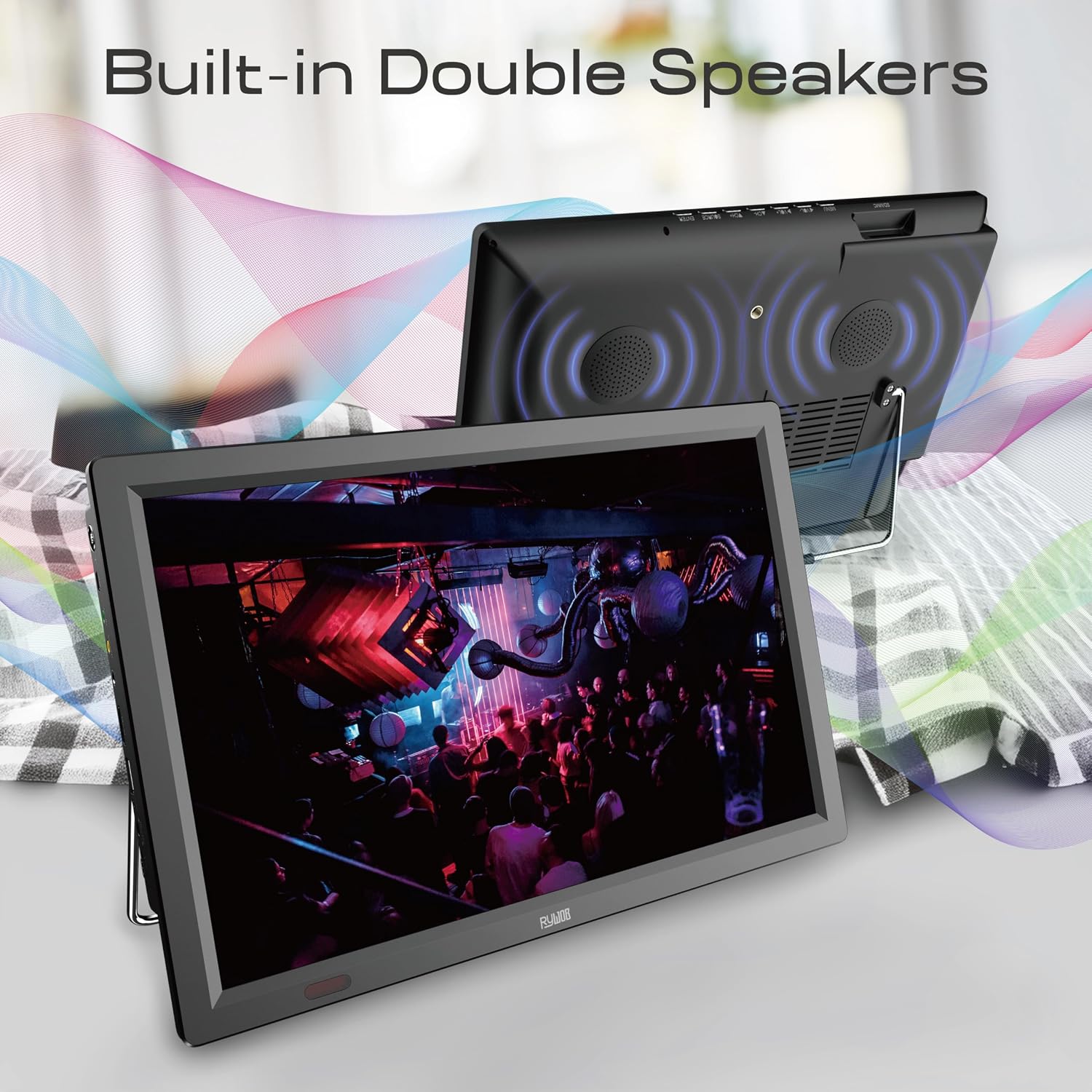 14inch Portable TV with Digital Tuner,Battery Operated TV with ATSC/HDMI/USB/SD Card Input,Built-in 12v Car Charger for Camping,Travel,Emergency
