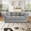 74.8' Queen Size Sleeper Sofa with Pull Out Bed, 3-in-1 Convertible Loveseat Sofa with 2 Pillows, Portable Pull Out Chaise for Living Room Apartment Small Spaces, Grey