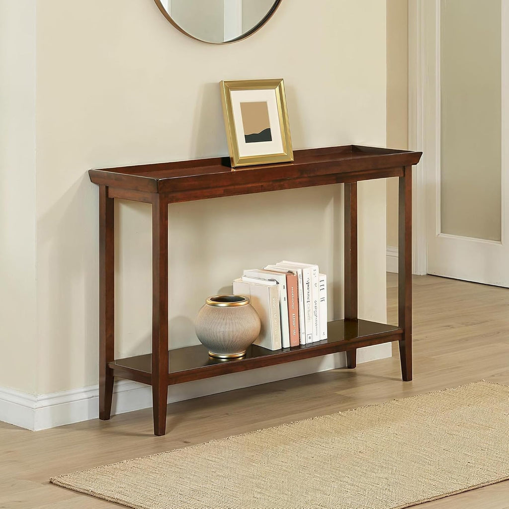 Convenience Concepts Ledgewood Console Table 48' - Modern Narrow Sofa Display Accent with Storage Shelf for Transitional, Traditional Living Room, Entryway, Hallway, or Bedroom, Espresso