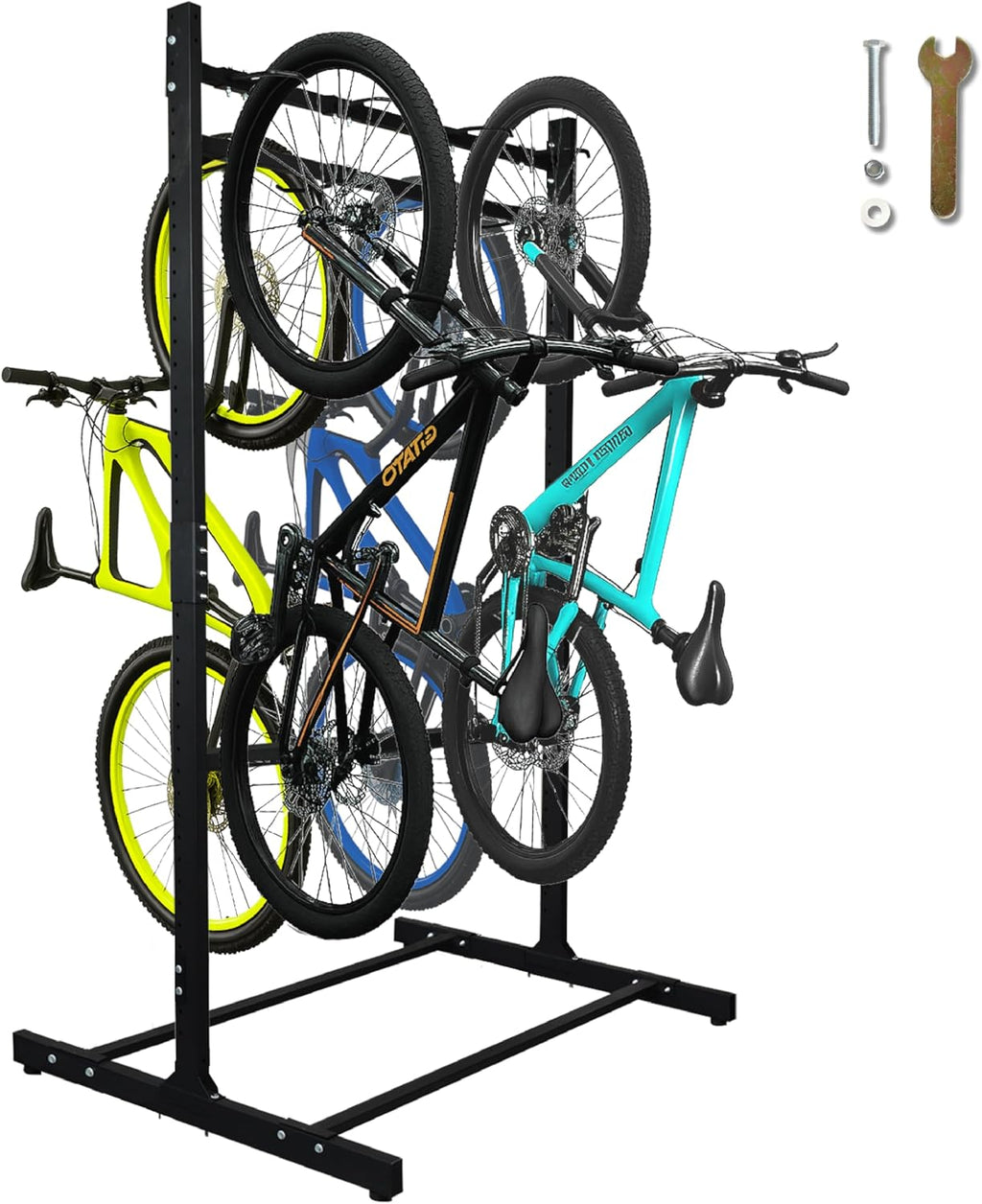 Freestanding 8 Bike Storage Rack for Garage, 2-Sided Bicycle Organizer, Hold Multiple Bicycles, Mountain Bikes, Road Bikes, Kids' Bicycles and E-Bikes