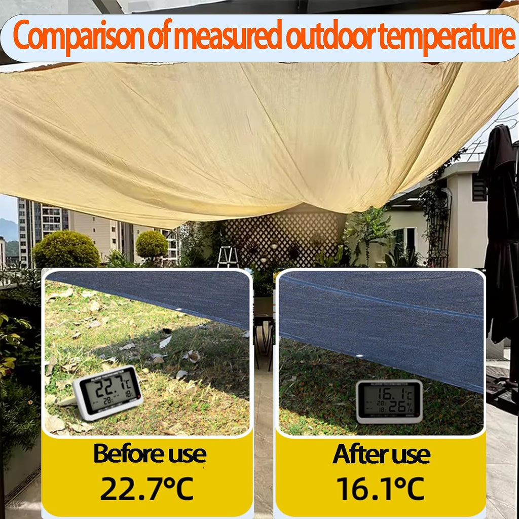 Wheat Shade Cloth Sunblock Neting with Grommets,Pergola Sun Shade 90% Outdoor Shade Fabric for Pergola Cover Patio Gazebo Deck Garden Greenhouse Sun Shade Fabric Porch(Size:10x20m/33x65ft)