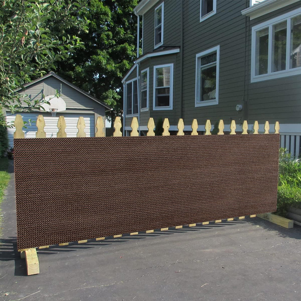 20' x 14' Brown Sun Shade Panel Privacy Screen, 95% UV Blockage Awning Shelter Fabric Cloth Screen for Pergola, Gazebo, Window, Patio - Heavy Duty Commercial Grade (Custom Size - Made in USA)