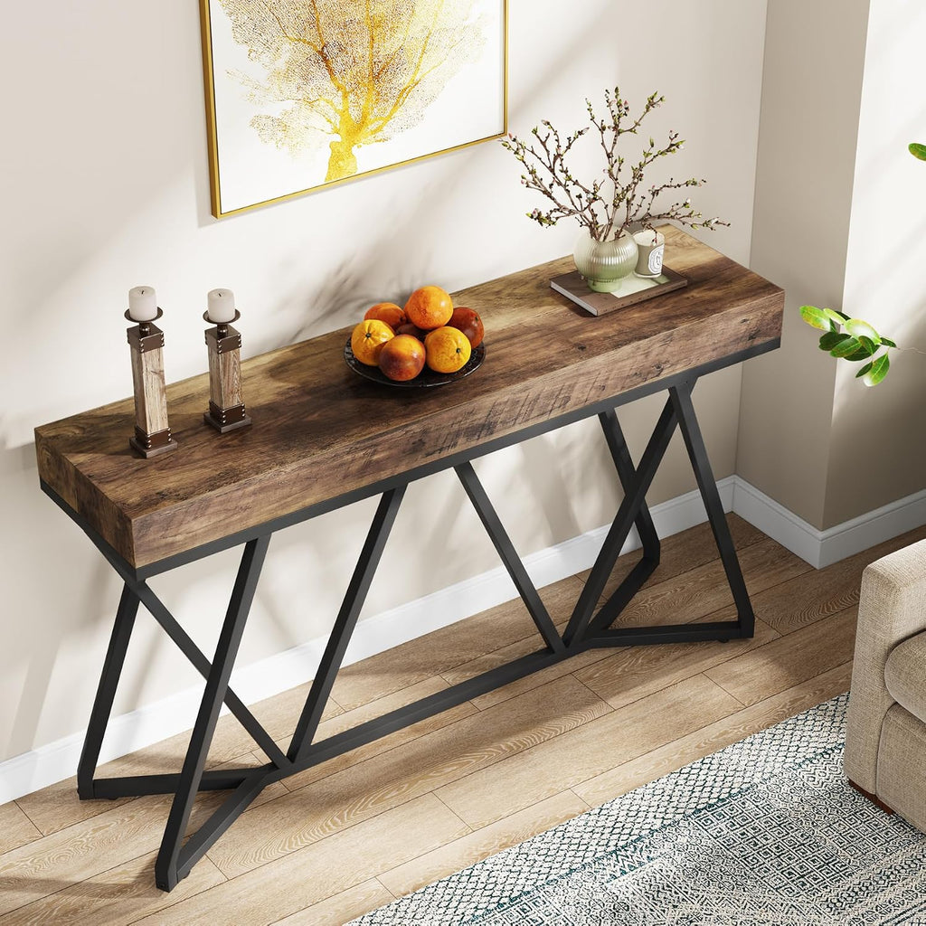 Tribesigns 55-Inch Console Tables for Entryway, Farmhouse Entry Sofa Table Behind Couch for Foyer, Hallway