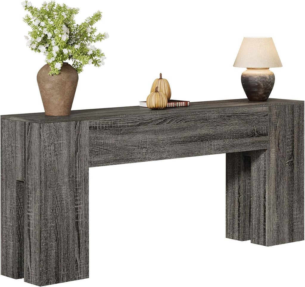 Tribesigns 71-Inch Long Console Table for Entryway, Farmhouse Sofa Console Behind Couch, Entry Table for Hallway, Foyer, Living Room, Gray