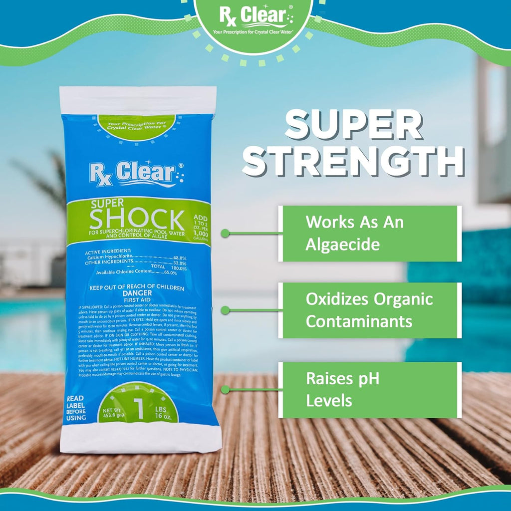 Rx Clear Chemical Maintenance Pool Kit Plus Opening Kit (Without Chlorine (Up to 15,000 Gallons))