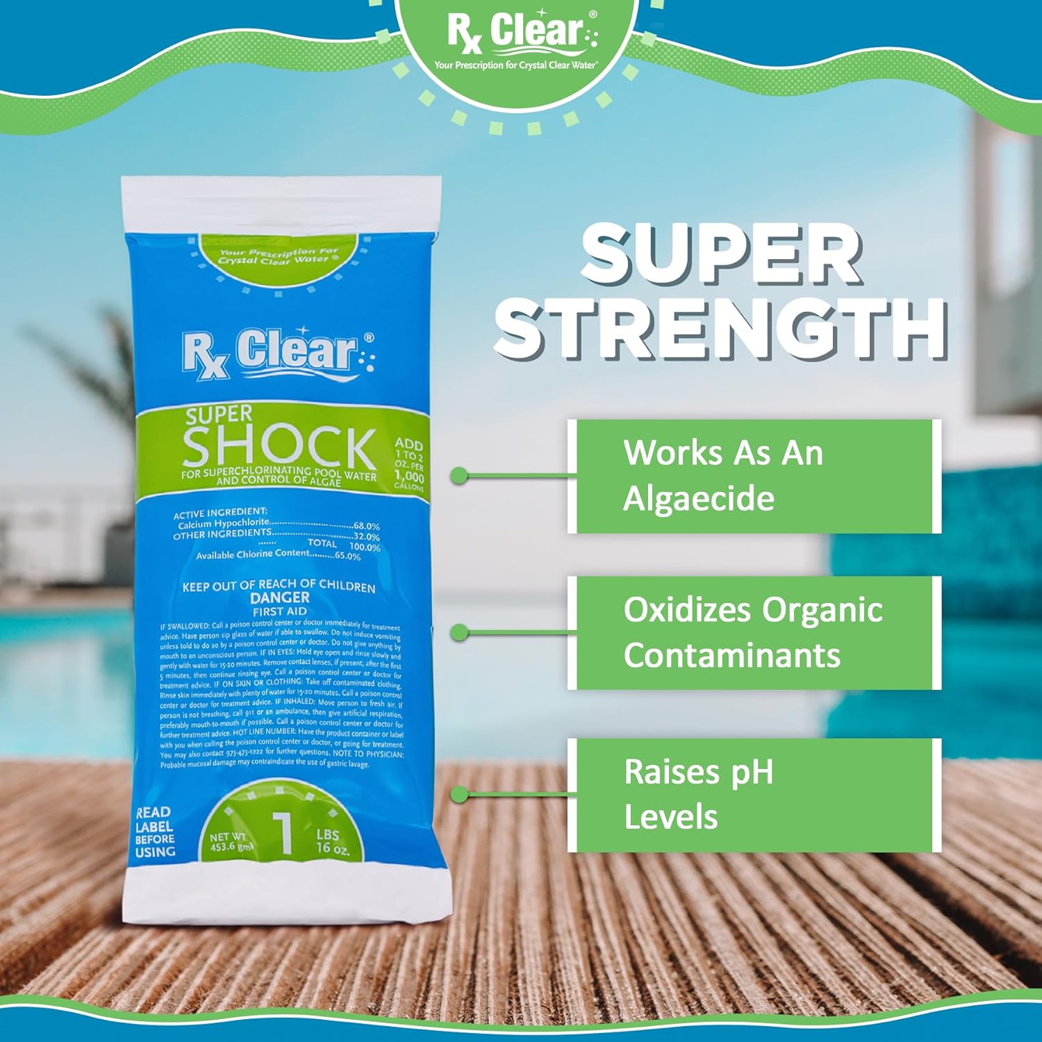 Rx Clear Chemical Maintenance Pool Kit Plus Opening Kit (Without Chlorine (Up to 15,000 Gallons))