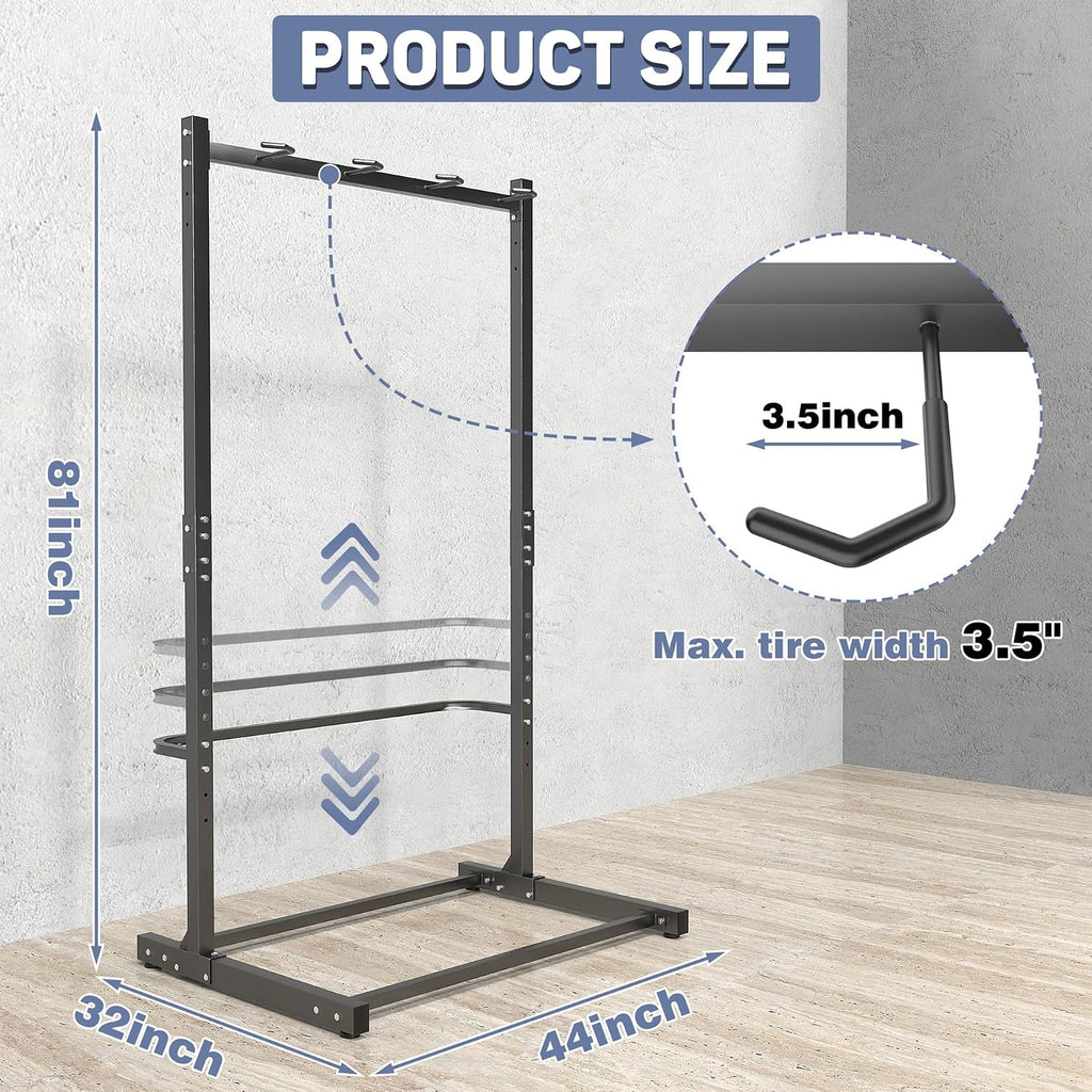 WALMANN Freestanding Bike Stand for Garage, 4 Bikes Vertical Bike Storage Stand Heavy Duty Bike Floor Stand