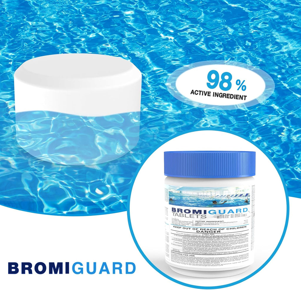 Bromine Tablets for SPA Hot Tub 50LB Tabs Brominating Tablets Booster Eliminates Bacteria Algae Soft Water Feel No Chlorine Odor Chemical Sanitizer Chlorine Alternative