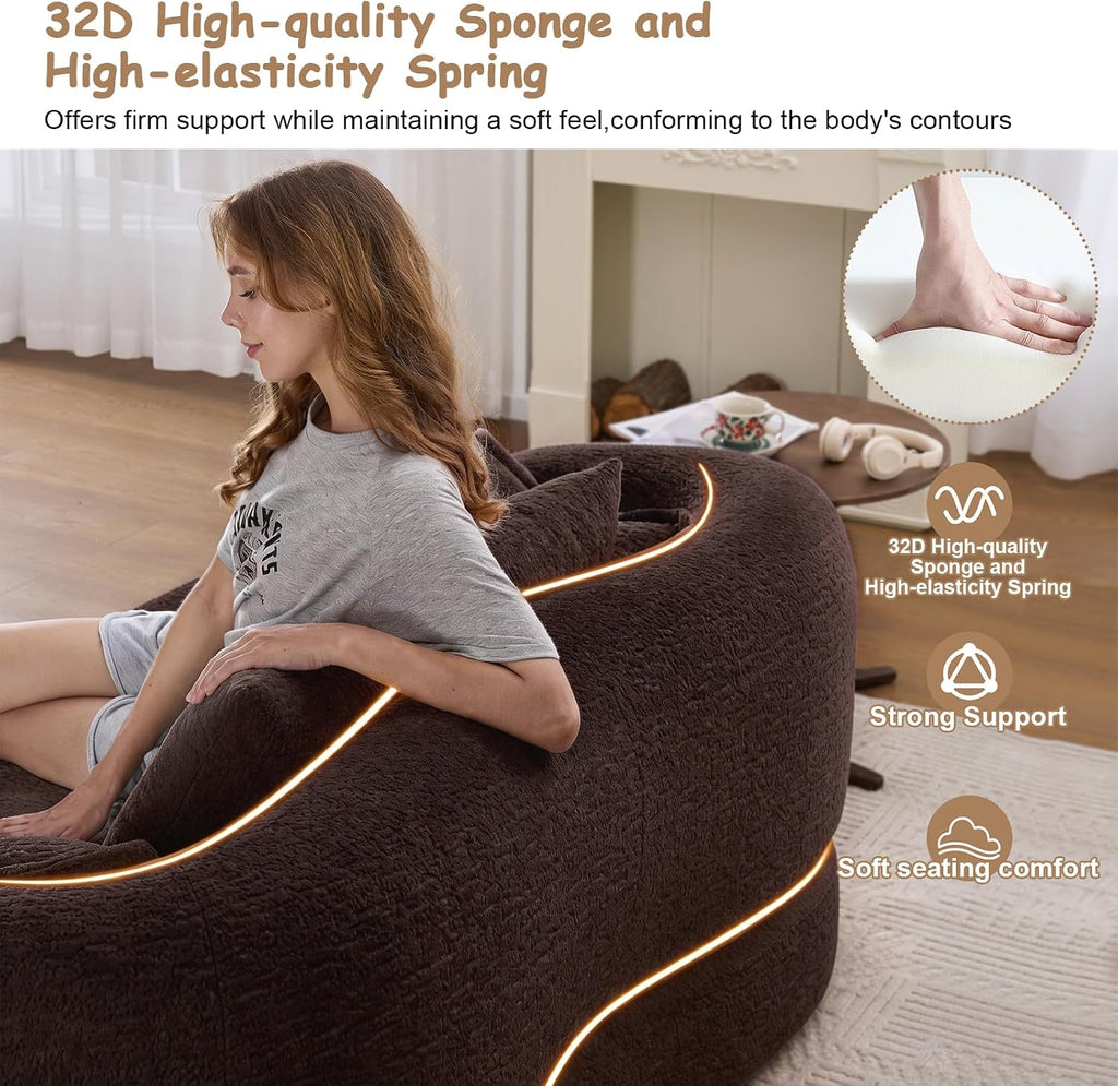 70' Convertible Sofa Bed, 2-in-1 Boneless Sleeper Sofa, Soft Chenille Folding Sofa Loveseat with 4 Pillows, Love Seat Small Couch for Small Spaces, Living Room, Bedroom, No Assembly