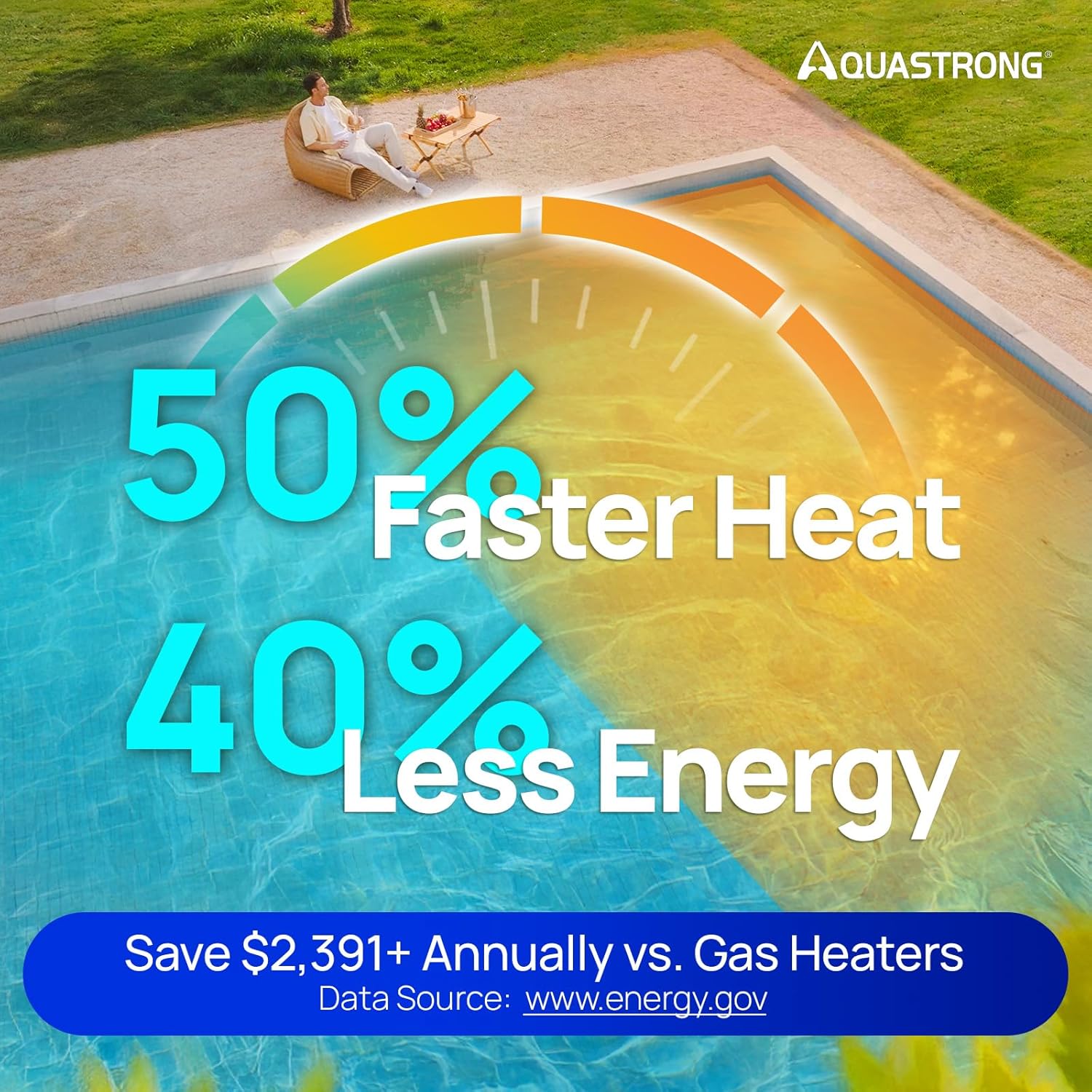 AQUASTRONG Inverter Swimming Pool Heat Pump,Pool Heater for Above Ground and Inground Pool Heating Smart WiFi Control and Cooling Pool Heater Pools Up to, 21000 Gallons