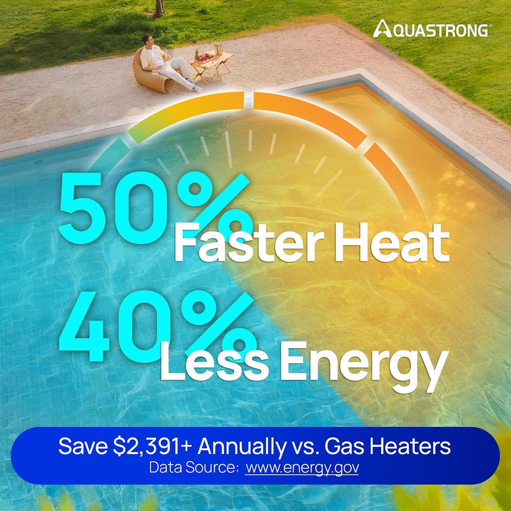 AQUASTRONG Inverter Swimming Pool Heat Pump,Pool Heater for Above Ground and Inground Pool Heating Smart WiFi Control and Cooling Pool Heater Pools Up to, 16000 Gallons