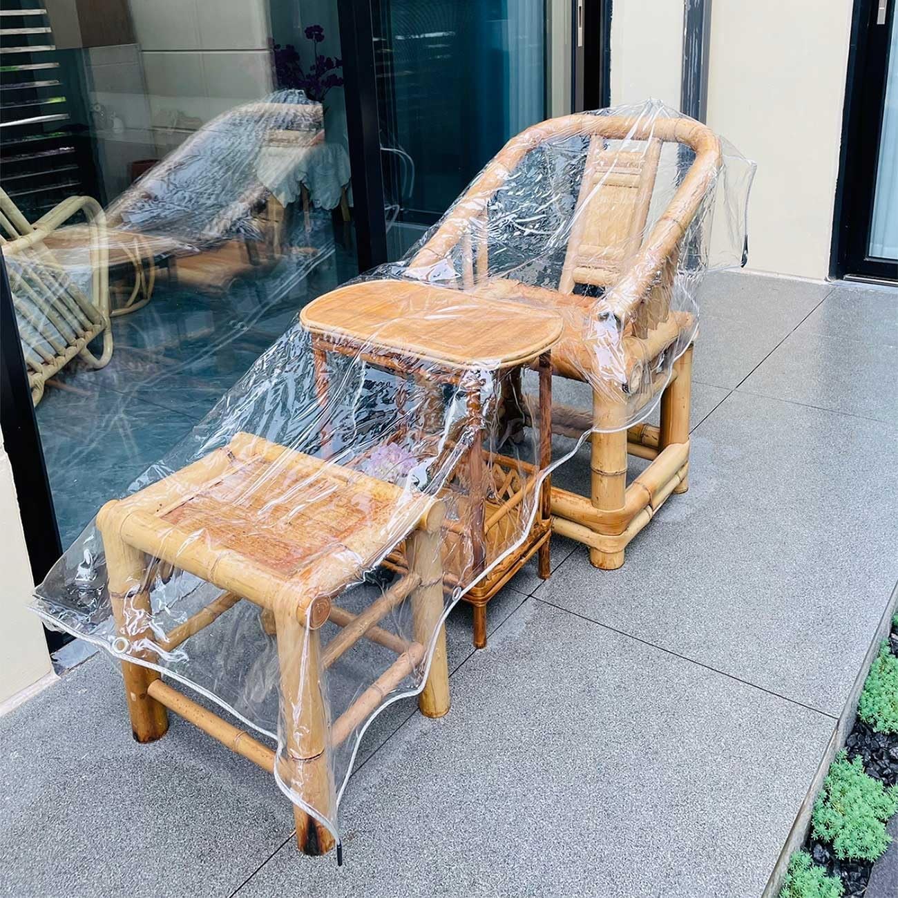 Clear Tarps 0.35mm Heavy Duty Tarp Waterproof Tarpaulin Cover, Windproof Plastic Tarp with Grommets, Outdoor Rainproof Covering for Pergola 3 ft to 20 ft(14.5x16ft)