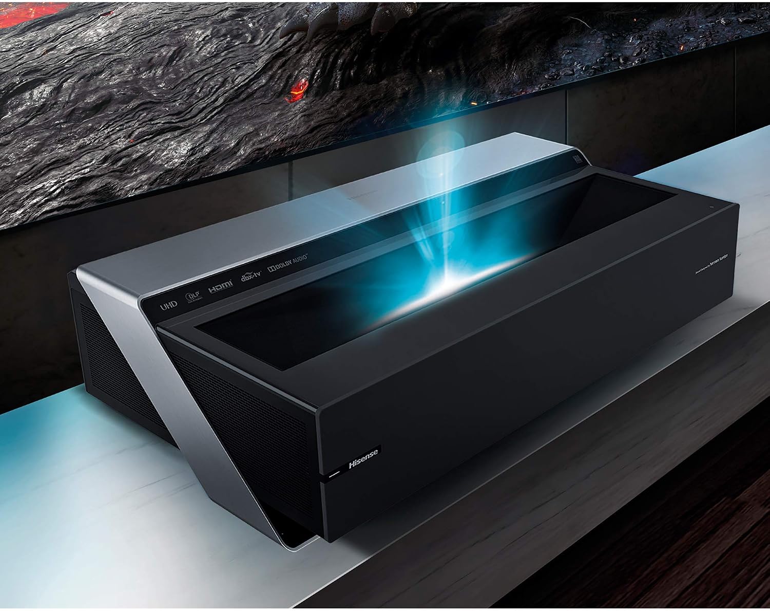 Hisense 120L10E 120-Inch 4K UHD Smart Laser Projector TV with Screen and 2.1 Audio System (2019) (Renewed)