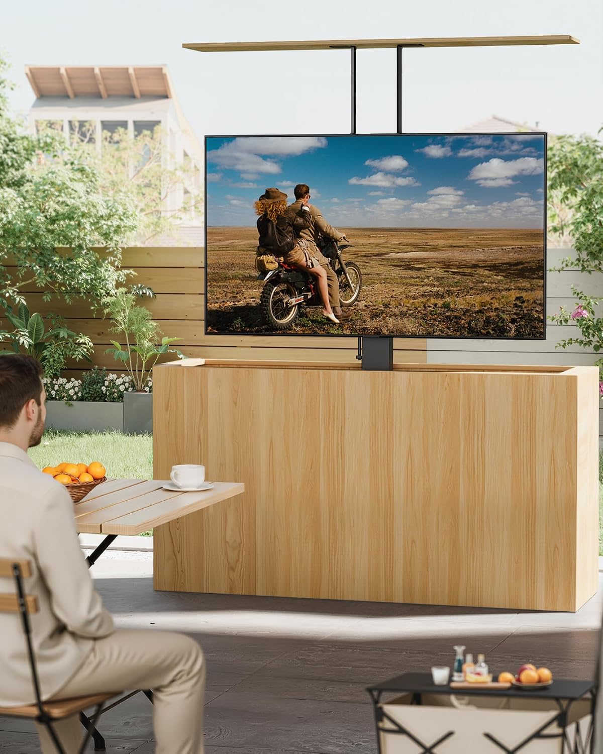 monTEK Motorized TV Lift for 37-65 inch TVs, Ceiling&Vertical TV Lift Mechanism with RF Remote, Smart Phone & Voice Control via WiFi, Up to 132lbs, 4X Load Tested, Max VESA 600 * 400