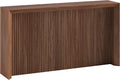 Henn&Hart 56' Fluted Wooden Rectangular Console Table Ribbed Entryway Table, Sofa Table for Entryway, Living Room, Couch, Hallway, or Office, Medium Walnut