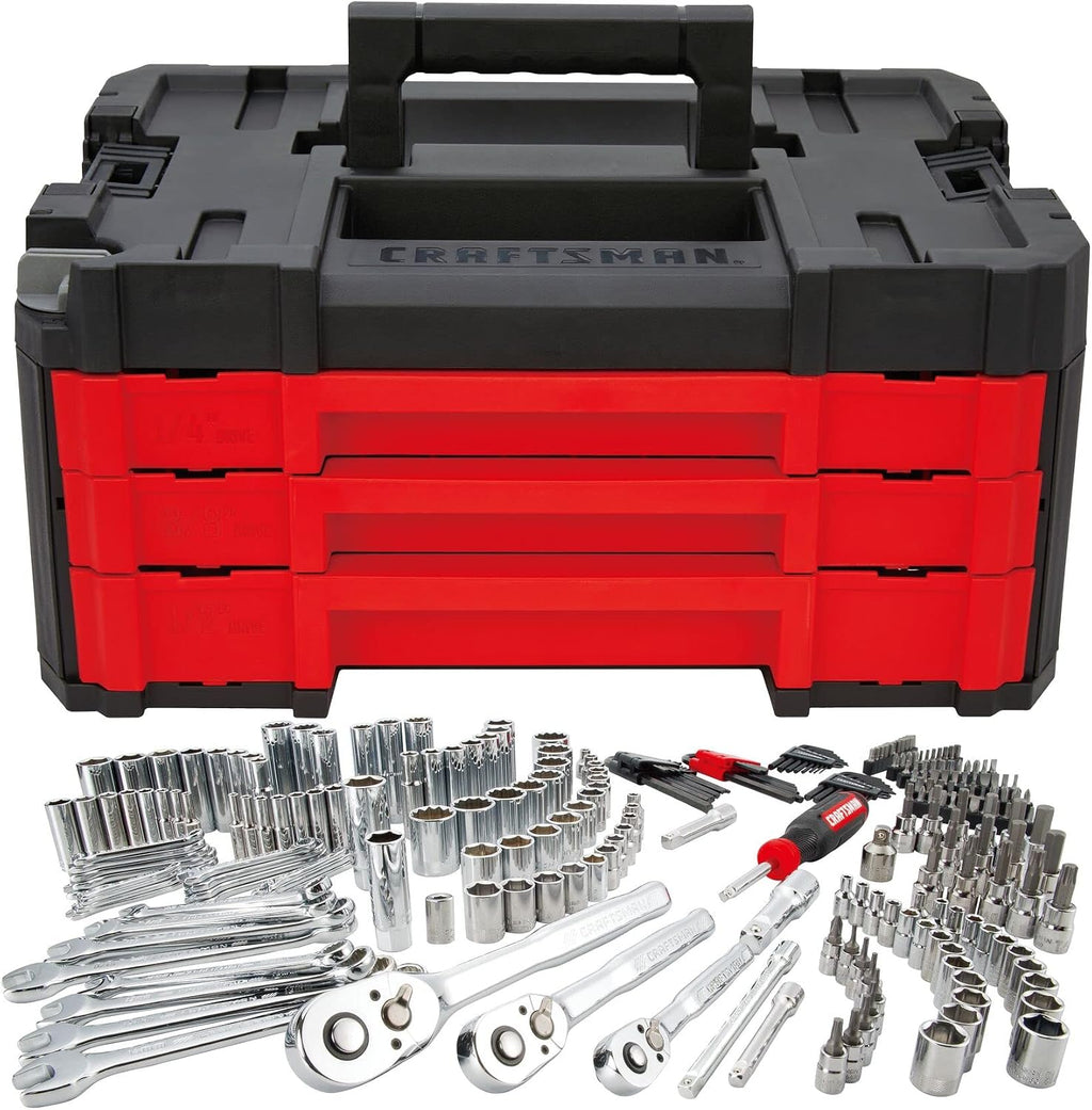 CRAFTSMAN Socket Set, 262-Piece Mechanic Tool Set, 1/4', 3/8', 1/2' Drive, SAE / Metric, (CMMT45307)