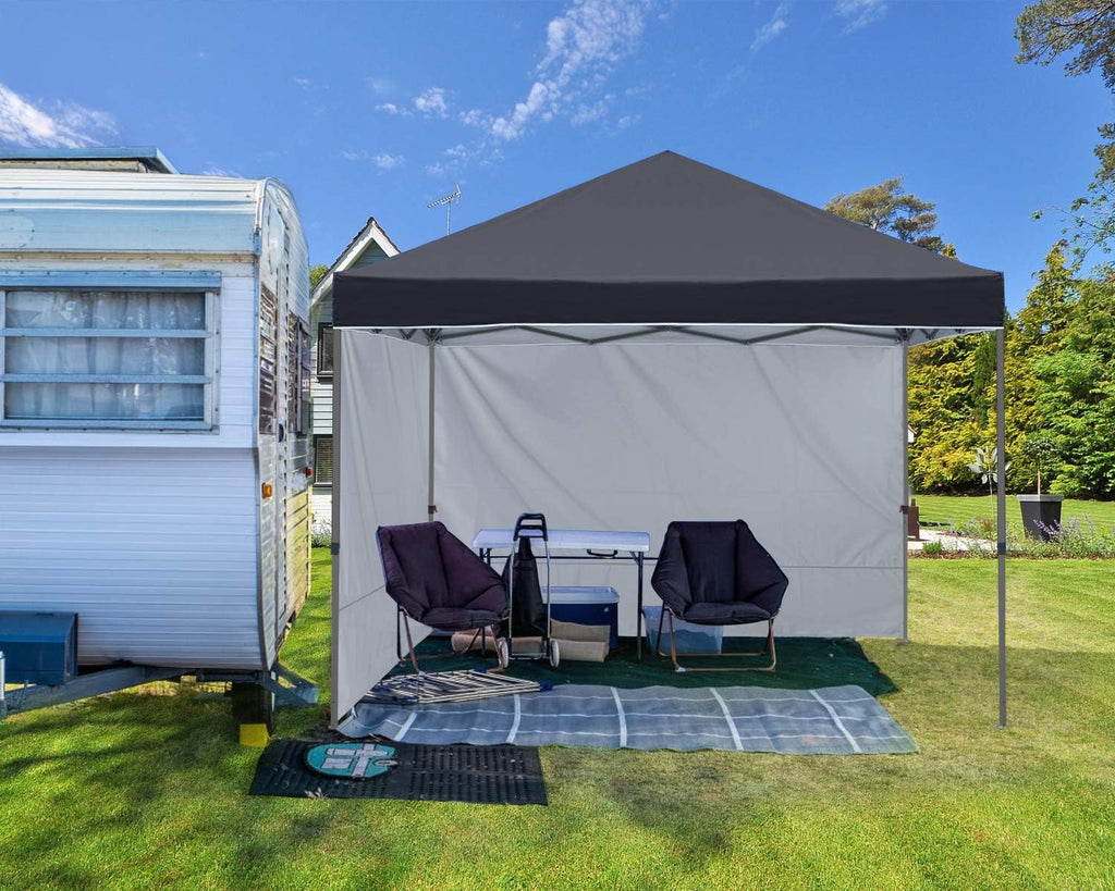ABCCANOPY Easy Pop up Canopy Tent with 2 Sidewalls for Outdoor Sun Blocking or Rain Protection,10x10, Black