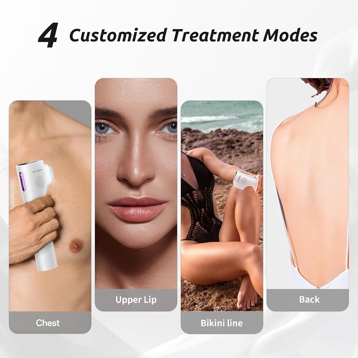 Laser Hair Removal Device for Women and Men, IPL Painless Sapphire with 40F Ice-Cooling System, Safe, Long-Lasting Hair Removal for Home, Face, Legs, Back, Bikini Line