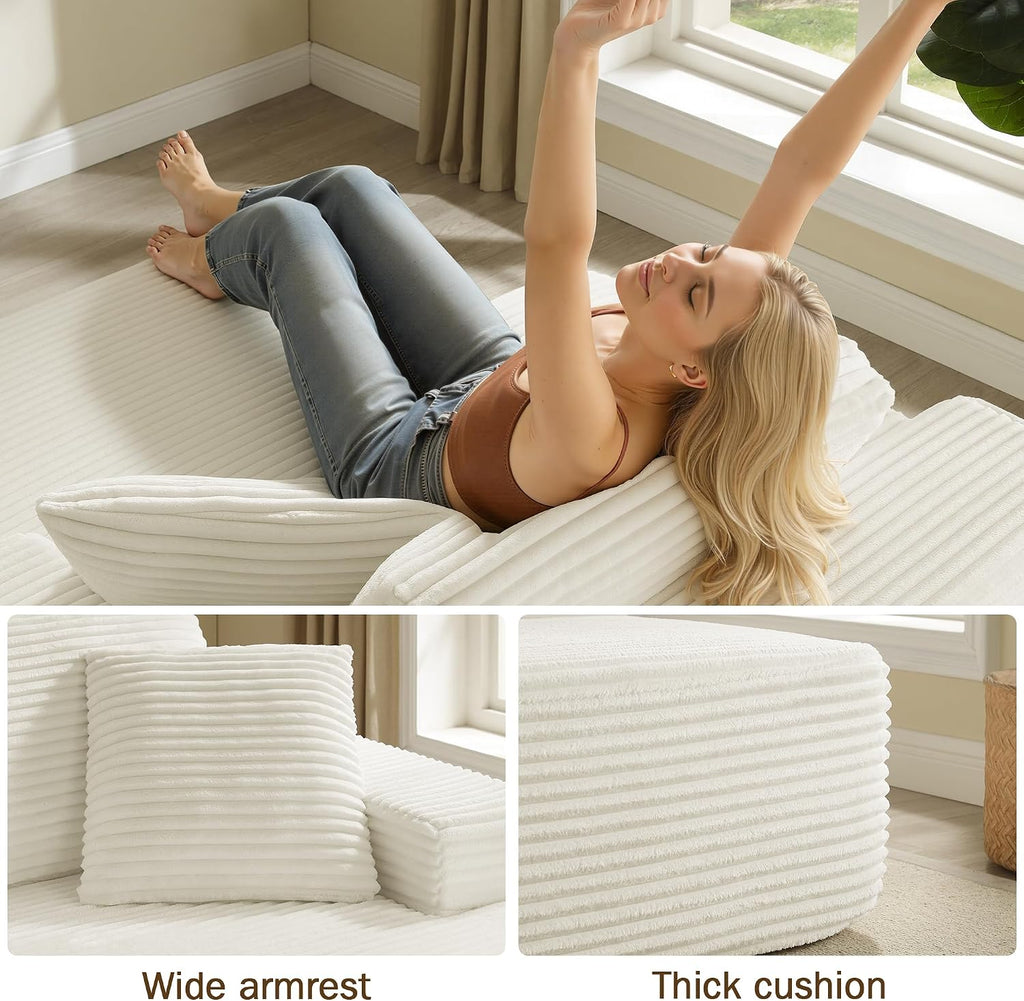 68.5' Oversized Chaise Lounge Chair Indoor, Boneless Sleeper Sofa Bed with Pillows, Deep Seat Sleeper Couch Reading Chairs, Cloud Sofas Couches for Living Room, No Assembly Required