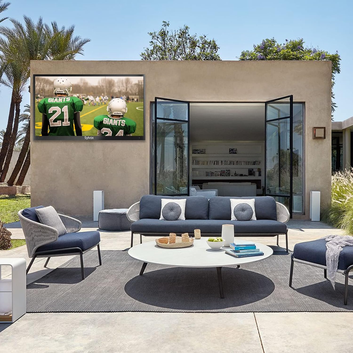 SYLVOX 43 Inch Outdoor Smart TV QLED 4K UHD Waterproof TV, 2000NIT High Brightness Built-in Google Assistant Anti-Glare, Suitable for Outdoor Shaded to Bright Light Areas (PoolproQLED Series)