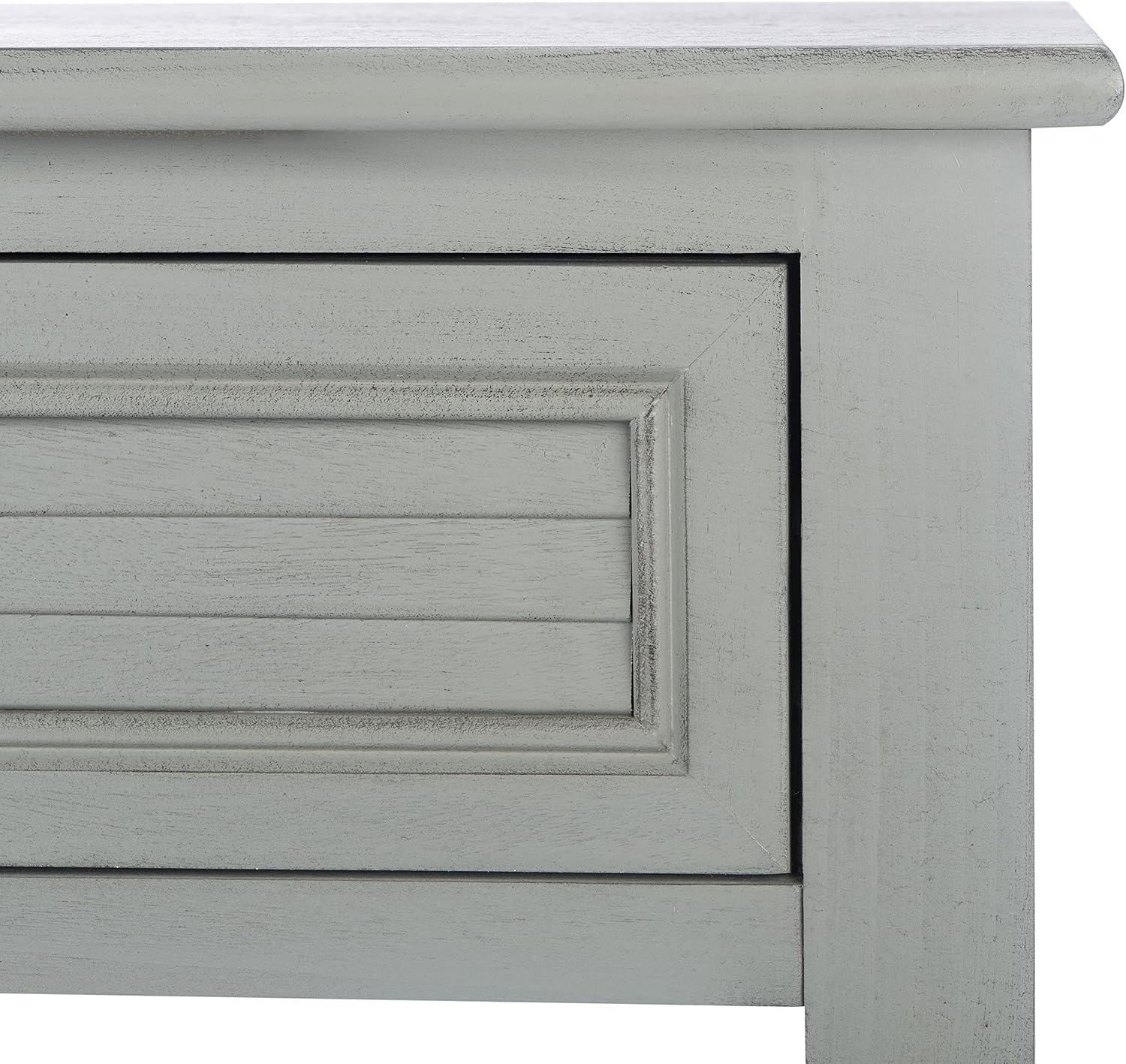 SAFAVIEH Home Collection – Tate Distressed Grey 2-Drawer Console Table with Shelf, Turned Leg Farmhouse Accent Console for Entryway or Living Room (CNS5720C)