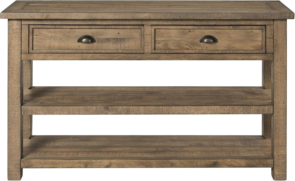 Martin Svensson Home Monterey Solid Wood Sofa Console Table - Reclaimed Natural Finish - Modern Farmhouse - Entryway Table with Two Spacious Drawers