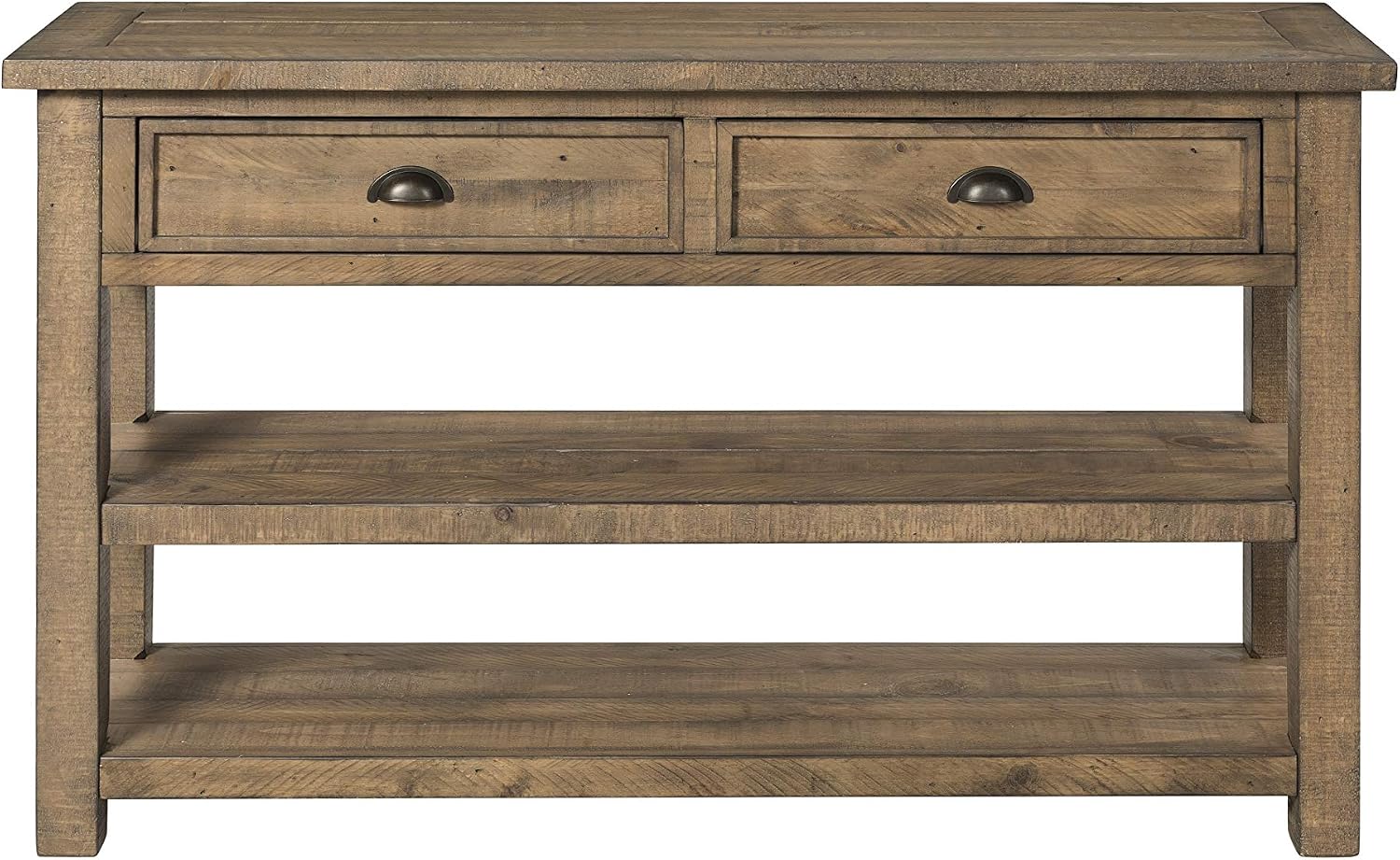 Martin Svensson Home Monterey Solid Wood Sofa Console Table - Reclaimed Natural Finish - Modern Farmhouse - Entryway Table with Two Spacious Drawers