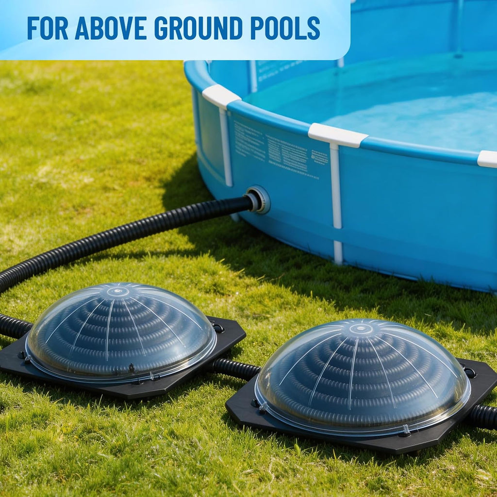 VINGLI Solar Pool Heater Above Ground Domed Solar Powered Swimming Pool Heater Contour Pool Heating Coil (2 Packs), Black