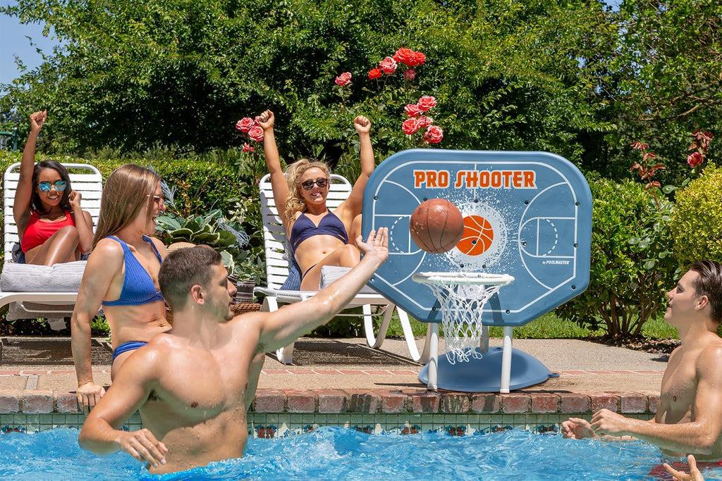 Poolmaster Pro Shooter Poolside Basketball Hoop Set for Swimming Pool Games