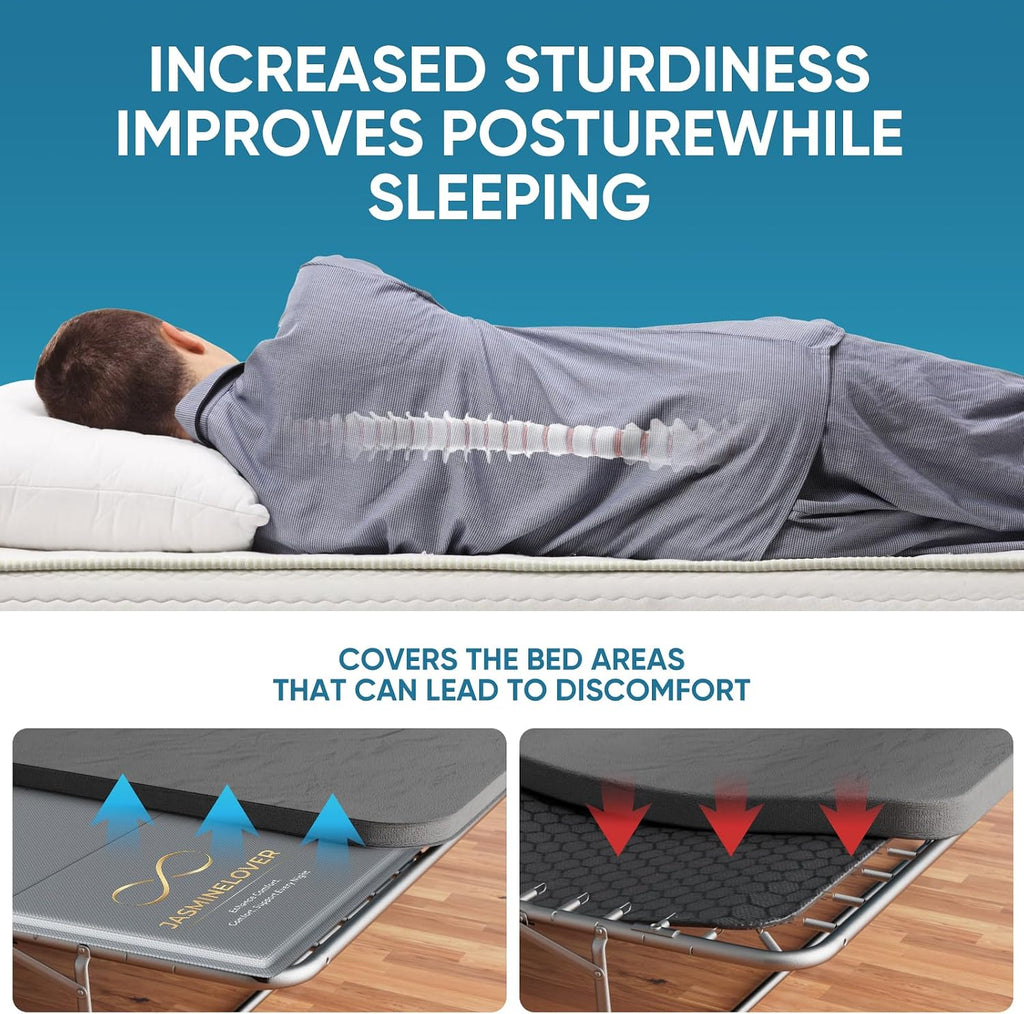 Bunkie Board Full Size 54'x75' Bed Boards for Under Mattress - Heavy Duty Reinforced Wood Support Board with Anti-Sag Design, Fits Metal Frames/Platform Beds/Sleeper Sofas